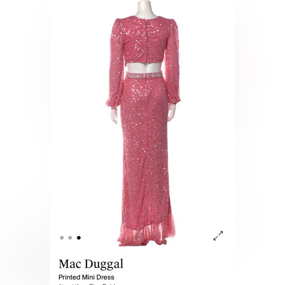 Pink cut-out Mac Duggal sequin gown. Size XS - Picture 2 of 6